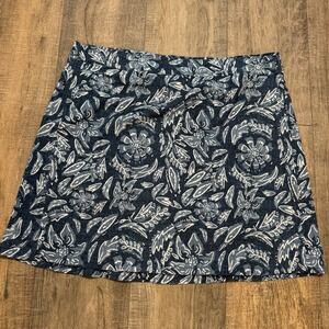 RipSkirt Hawaii Length 2 Sz XL Navy Floral Wrap Skirt Pockets Coverup Quick Dry